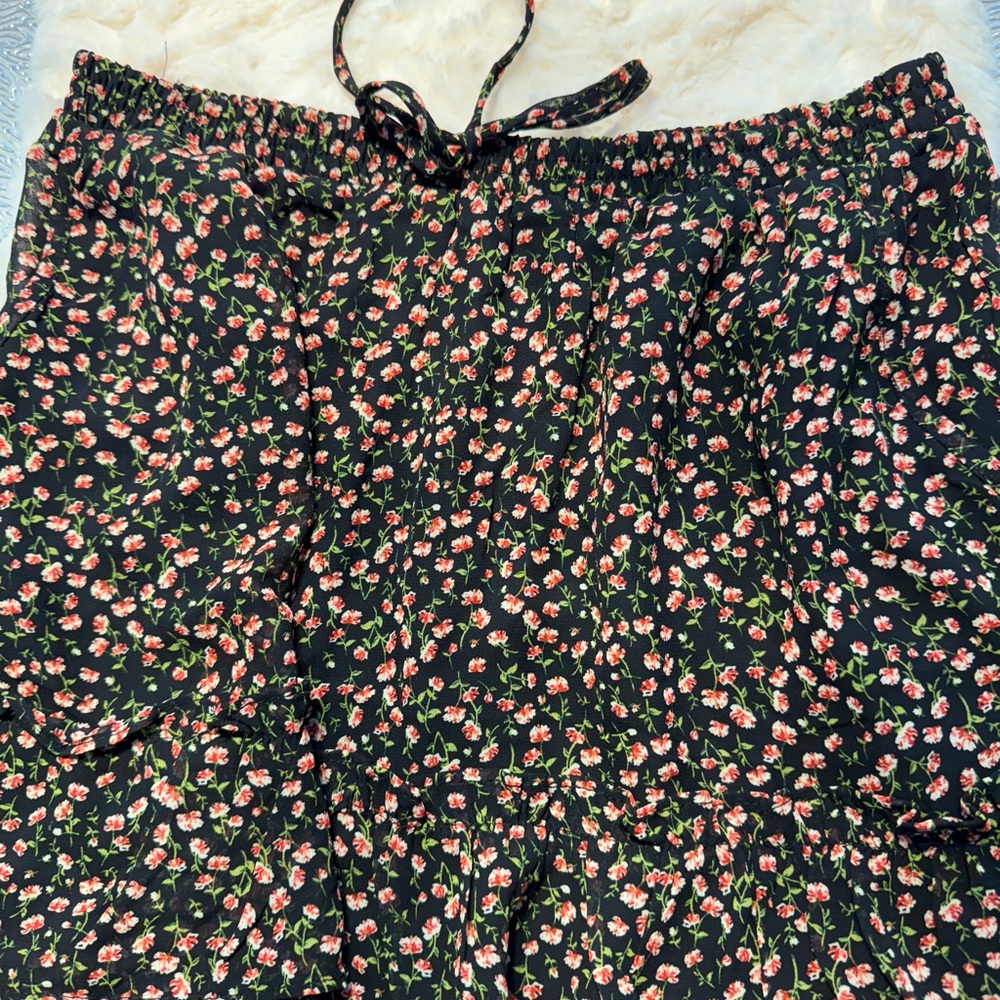 Sienna Sky Black Floral Bohemian Mini Skirt- Medium - Picture 10 of 11